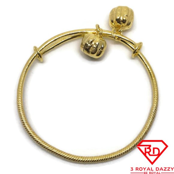 Double Bell Twisted slip in Baby Bangle .999 gold